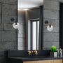 Opviq Lámpara de pared negra con tapa de cristal